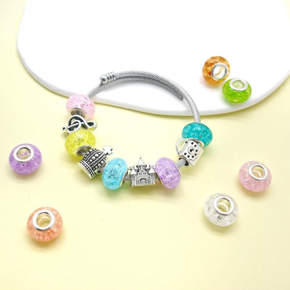 12/30/60PCS European Large Hole Lampwork Spacer Beads Assorted European Craft Beads Mixed Color for DIY Necklace Bracelet Jewelry Making