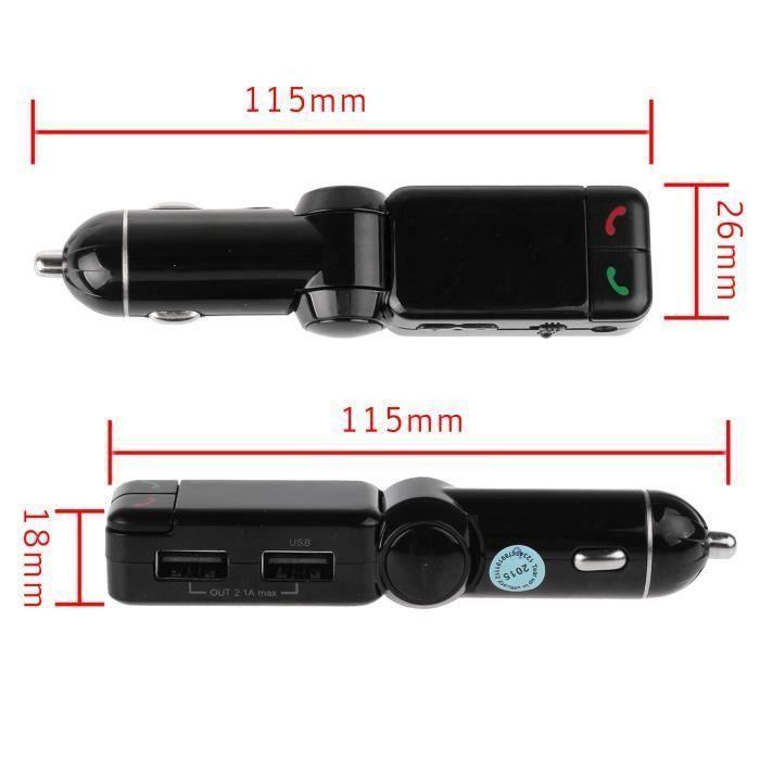 Wireless Kit LCD Bluetooth Car FM Transmitter MP3 A2DP Stereo Music Player USB Charger Hands-free for ISO Android