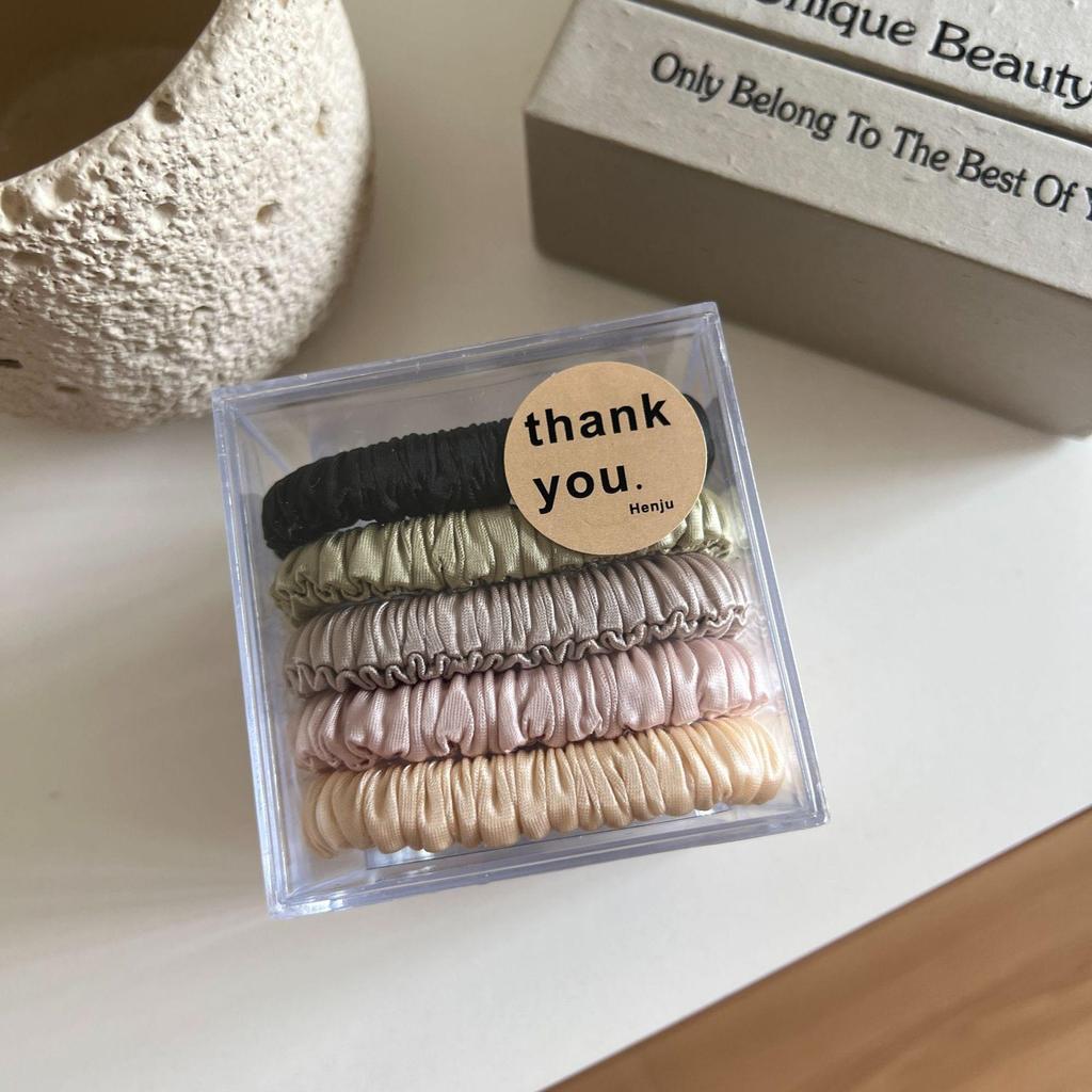 Premium Minimalist Satin Pleated Hair Scrunchie - Elastic, Versatile Hair Tie for Ponytails