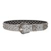 Water Crystal Women Belt With Alloy Buckle For Retro Style Fashion Accessory