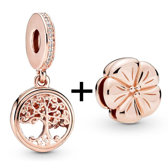 2pcs /Lot New Trend Crown Feather Zircon Hollow Leaves Beads Fit Original Brand Charms Silver Color Bracelets Women Diy Jewelry