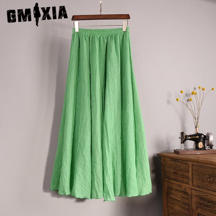 

GMXIA Женская Модная Повседневная Однотонная Юбка с Принтом на Лето Весну one size