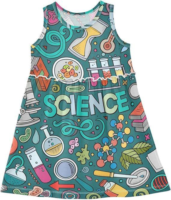 Girls Sleeveless Digital Print Princess Dress 90
