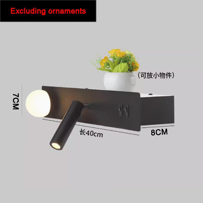 

Настенный светильник в стиле скандинавского минимализма у кровати, уютный дом с полками, светодиодная полоса для чтения в атмосфере отеля 8W&Warm light чёрный