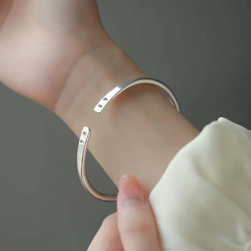 

Zuyin S999 Ping An Joyful браслет для женщин, дизайн толпы, новый китайский стиль, яркий открытый серебряный браслет с лицом Adjustable size