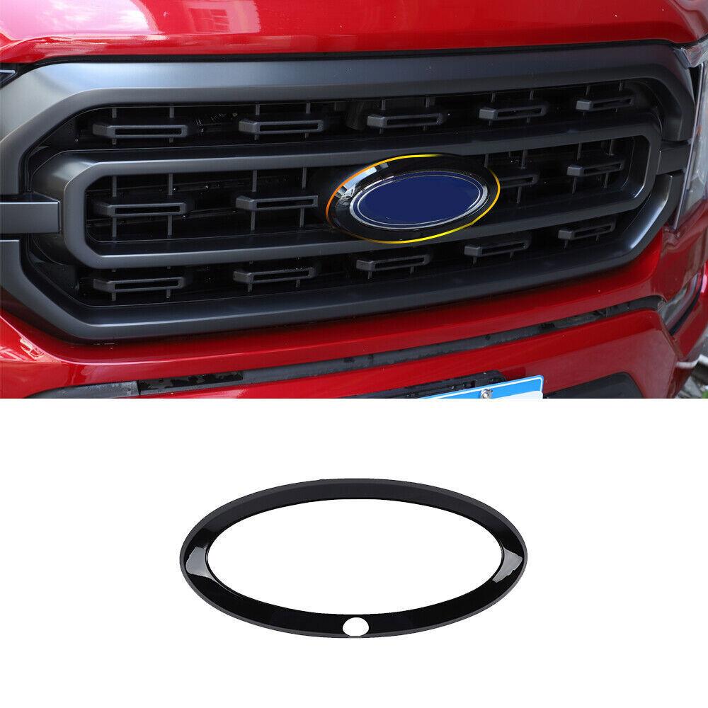 Car Front/Rear Logo Emblem Badge Trim Ring For Ford F150 2021+ Black Accessories