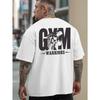 Men'S Gym Warriors Graphic T-Shirt - Black with White Print, Casual Summer Tee for Fitness & Casual Attire, Regular Fit, Breathable & Comfortable