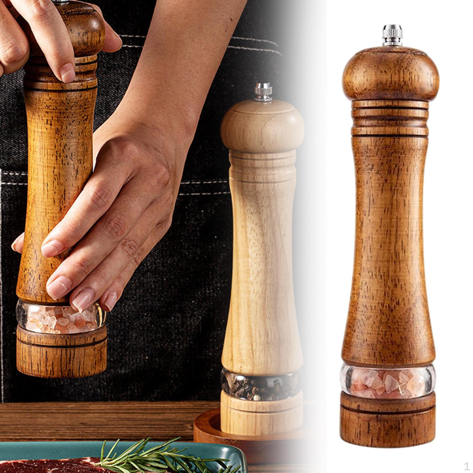 And Pepper Grinding Spice Mills, Salt Mill, Seasoning Bottle, Cooking Tool Wooden Manual