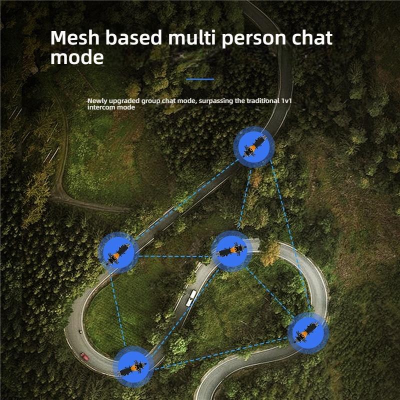 Bluetooth 6.0 Helmet Headphone, Dual Person Intercom Group Talk Noise Reduction for Motorcycle