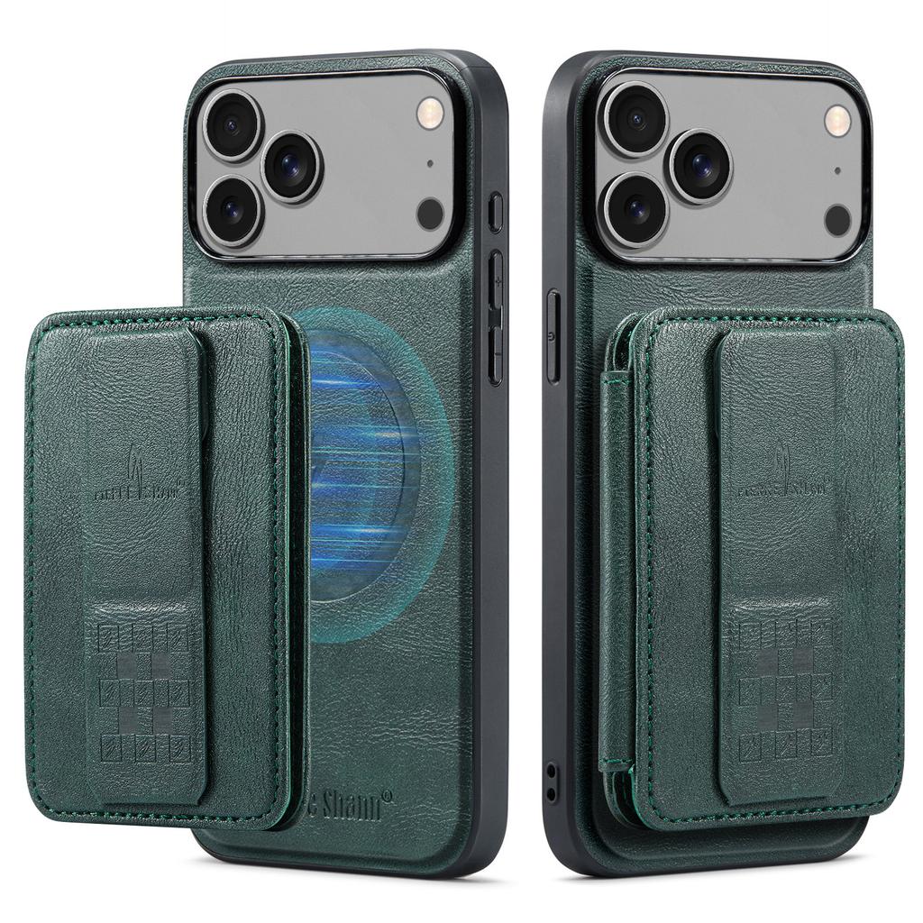 FIERRE SHANN 028 For iPhone 17 Pro Case Magnetic Detachable Card Slots Leather Back Cover