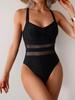 Europeisk & Amerikansk 2025 Dam Etdelad Patchwork Snabbtorkande Bikini Badkläder