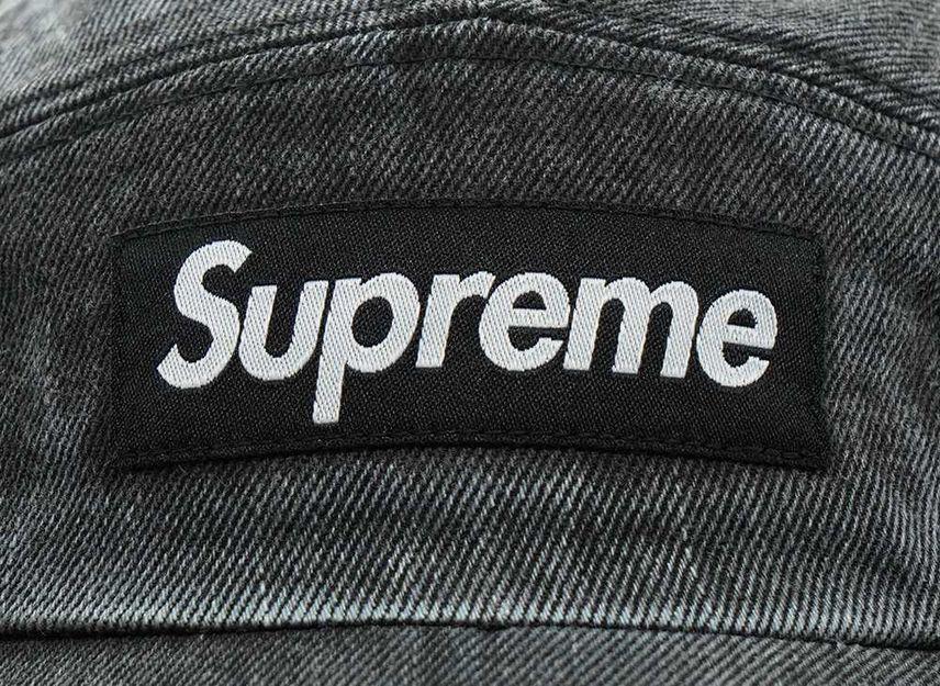 Supreme Coated Denim Camp Cap Black