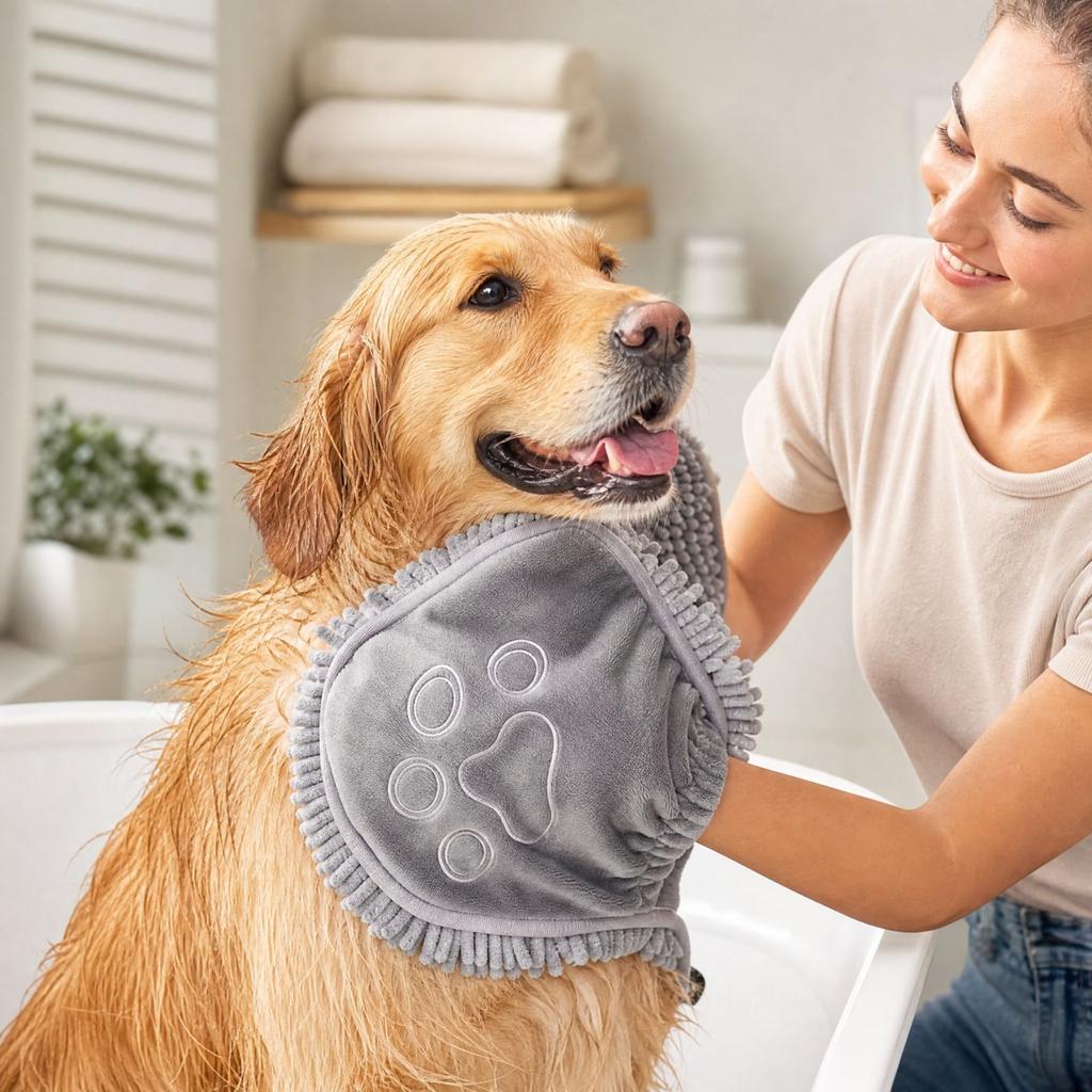 Absorbent Microfiber Pet Towel for Dogs and Cats, Quick-Dry Bath Towel for Drying Pet