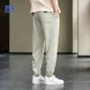 Romon Men's Ice Silk Casual Jogger Pants with Side Splicing
