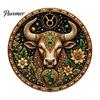 12 Zodiac Signs Faux Pearl Decor Sign Art Kit, DIY Painting Handmade Picture Kit Kits, Round 3D Constellation Wall Craft for Adults, Home Decoration