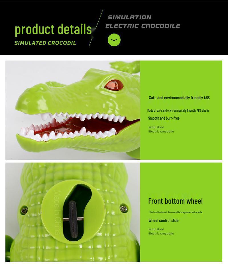 Luminous Infrared Remote-Control Electric Crawling Crocodile: Educational Kids' Toy and Simulation Animal