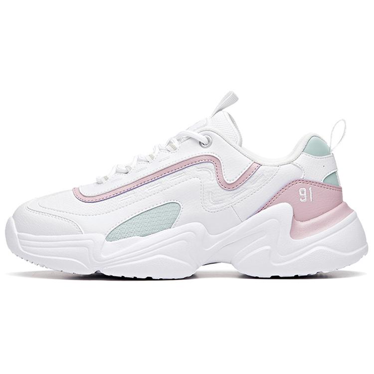 

new Anta Slip Resistant Cushioning Wear Resistant Low Top Chunky Sneakers Women s Dusty Purple White 35.5