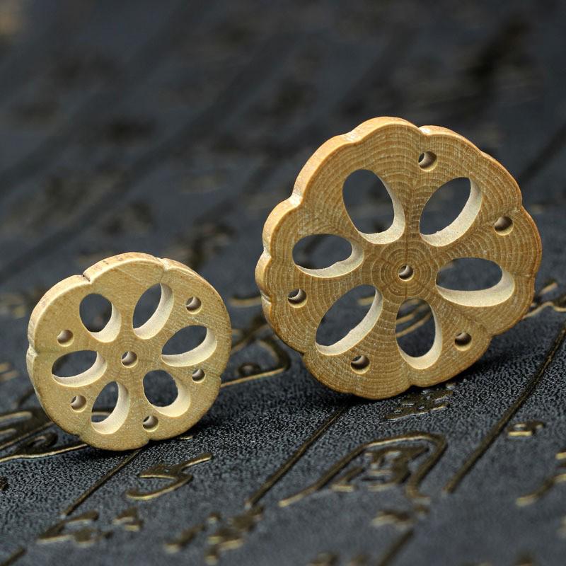 

Six Paths Wood Lotus Root Slices - Handmade Wooden Jewelry and Keychain Accessories Small: 2.5-3 cm