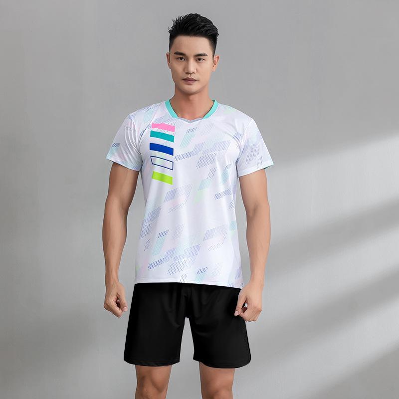 New Badminton Jersey Suit Women's Training Sports Printing Short-sleeved Jersey Competition Special Air Volleyball Clothing Men