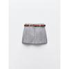 Za2024 Summer New Product Women's Clothes Fashion All-Matching with Belt Casual Stripes Short Pantskirt 1478223 104