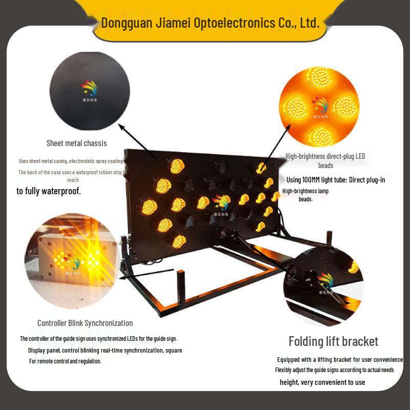 25-Light LED Vehicle-Mounted Road Guidance Sign for Highway Construction