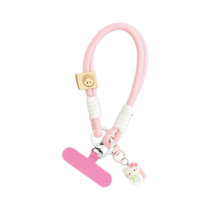 Mobile Phone Lanyard Girl Heart Cartoon Cute Kt Cat Jewelry Portable Rope Woven Rope Short Pendant Female