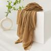 Spring & Summer Lightweight Sunscreen Shawl: Imitation Cotton-Linen, High-End Silk Gauze Scarf, Solid Color for Women