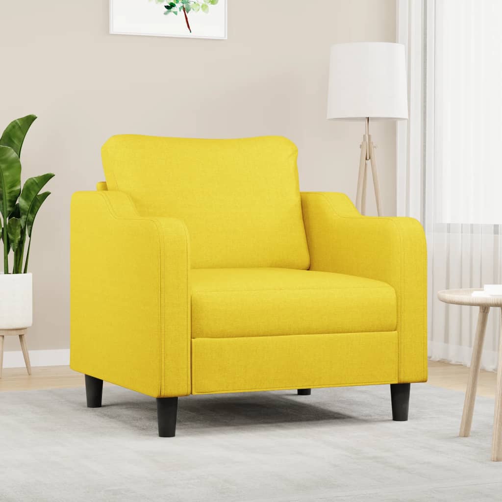 Armchair Light Yellow 60 Cm Fabric