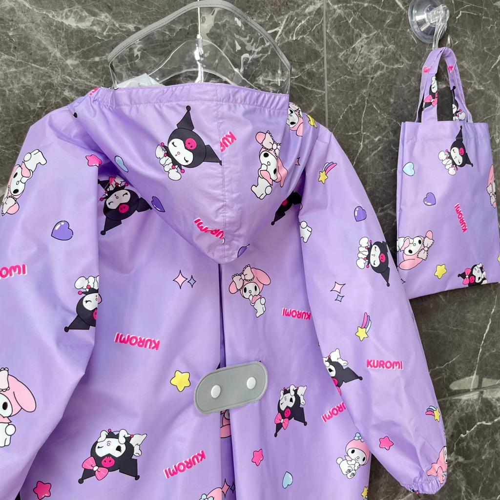 2026 Export Student Quick-Dry Lightweight Four-Season Portable Long Reflective Strip Raincoat Kindergarten Parent-Child Backpack Rainwear