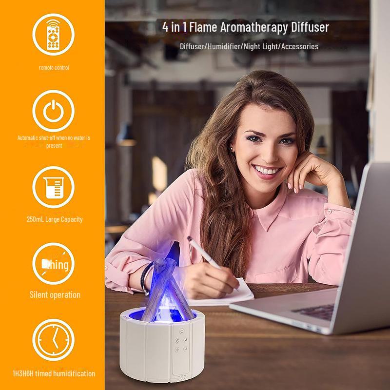 Colorful Flame Aromatherapy USB Humidifier for Home & Hotel