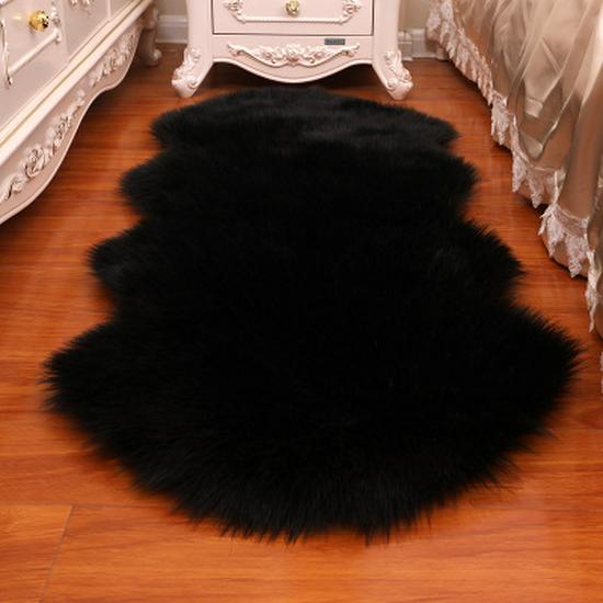 Modern Minimalist White Long-Pile Carpet for Bedroom, Living Room, or Decorative Display