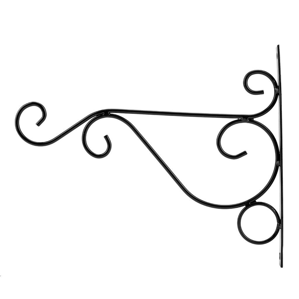 Iron Plant Hanger Wall Hanging Bracket Flower Hook for Home Garden Decoration 25*21cm(White)