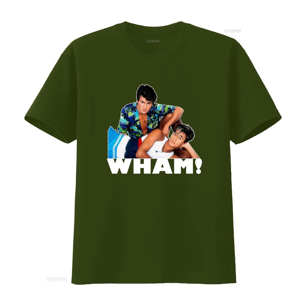 Wham Eighties Band T Shirt vintage Washed Comfortable Stylish Slightly homme fashion graphic designer clothes