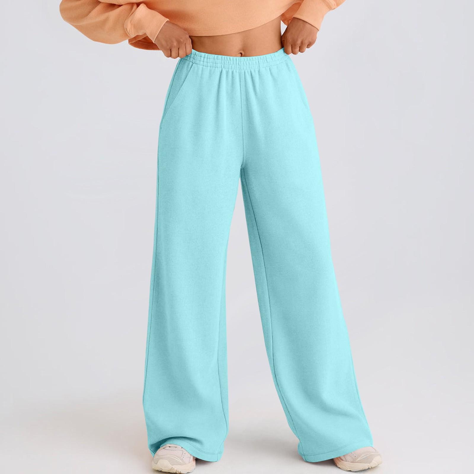 

Женские спортивные штаны Женские мешковатые прямые спортивные штаны с завязками на резинке и поясом Повседневные брюки для бега Женские осенние брюки S светло-синий