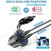 [Upgraded] Cigarette Lighter Socket Outlet Splitter, Quick Charge 3.0 USB Charger Power Outlet with LED, 12V USB Outlet Marine Waterproof Power Panel