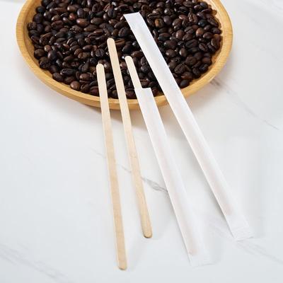 Gianxi Wooden Coffee Stirrer  Disposable Independent Packaging  Coffee Stirrer 19cm Long Handle Hot Tea Drinking Wooden Stick