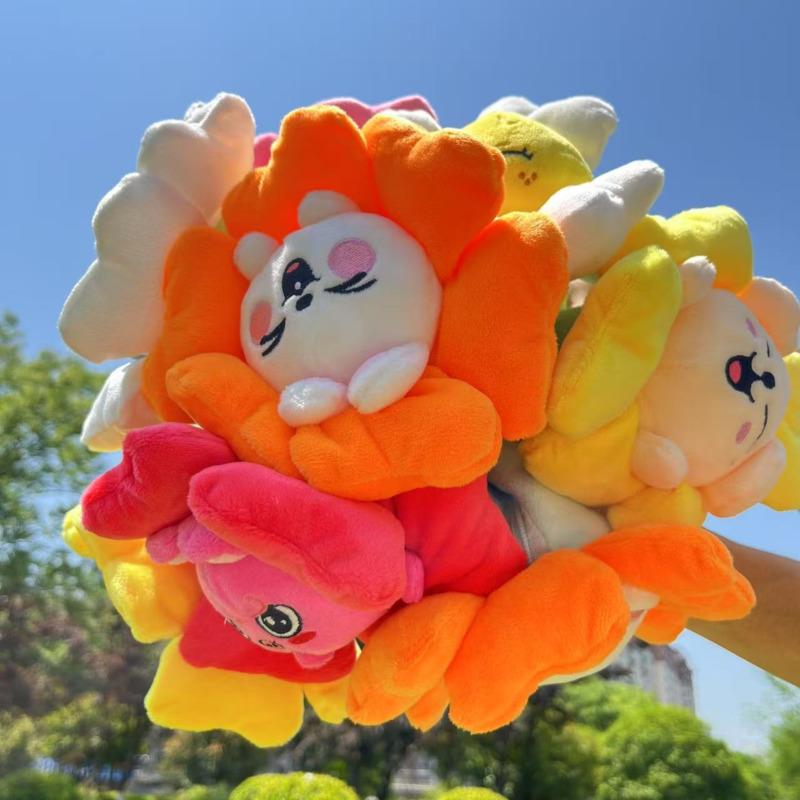 New Flower Pencil Case Plush Doll 1/8pcs SKZooed Stray Plush Flower Pen Case For Kid Stationery Gift For Fans Collect Gifts