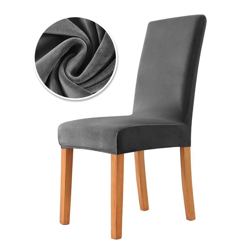 New Velvet Fabric Chair Cover Super Soft Chair Covers For Dining Room Luxurious Office Seat Cases Stretch For Banquet Home Decor