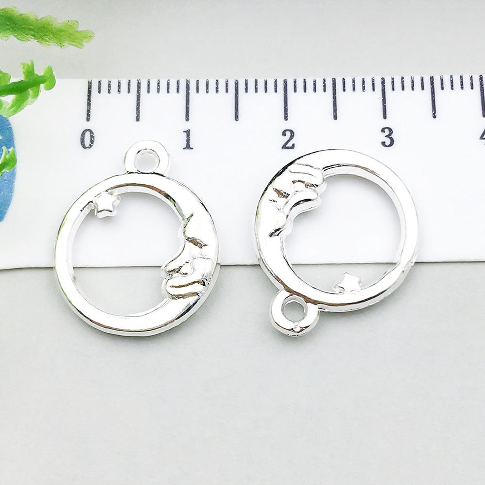 100-Piece Five-Color Alloy Sun, Moon, and Star Pendant Charms for DIY Jewelry