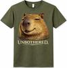 Capybara T Shirt Unbothered Funny Relaxed Meme Animal Graphic Tee Casual Top