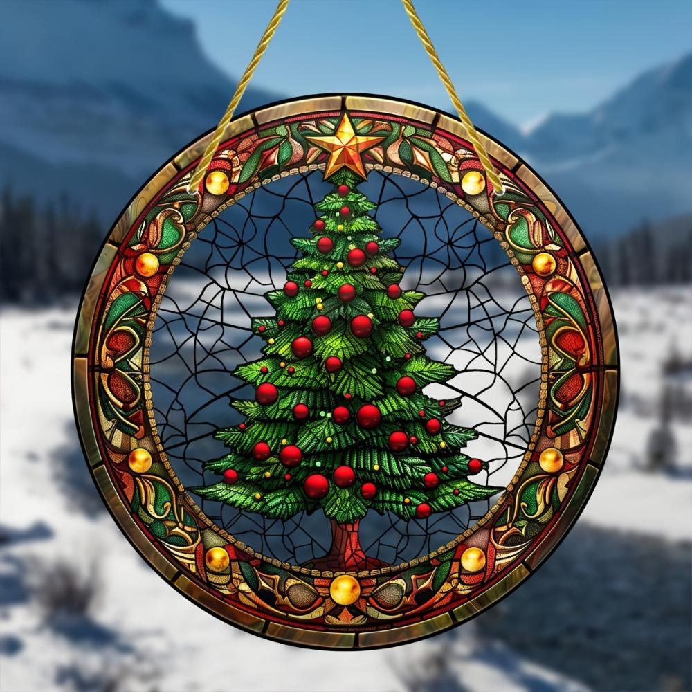 

Holiday Christmas Tree Light Catcher. Perfect for porch, home & garden decor. An ideal gift. чистый