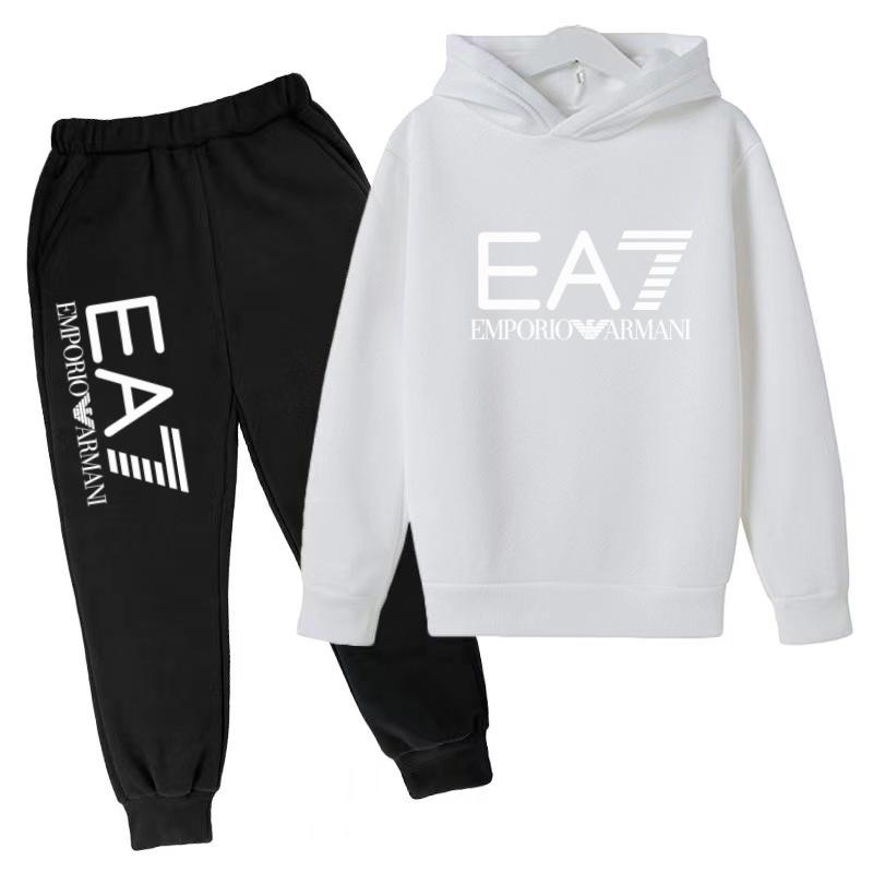 Kids Autumn Winter Hoodie Boy Girl 3-12Yrs Letter Print Clothing Casual Top+Trousers 2P Child Gift Brand Sports Coat Jogging Set