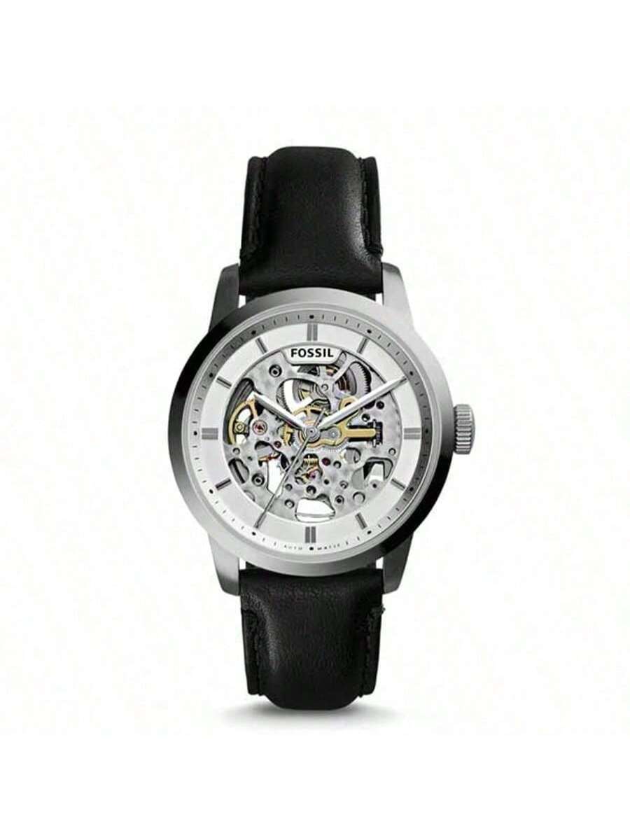 

Мужские кварцевые часы Fossil с кожаным ремешком, три стрелки, корпус из нержавеющей стали/стекло, устойчивое к царапинам ME3085 серебряный
