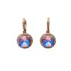 Luxury Purple Shiny Round Dangle Earrings for Women Fashion Cubic Zirconia Earrings Jewelry Party Accessories