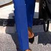 Women Suit Set Solid Color Fake Flap Pockets Two-piece Lapel Buttons Blazer Pencil Pants for Wedding