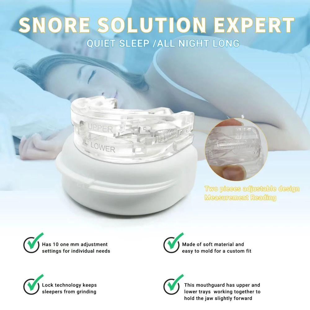 Adjustable Anti-Snoring Mouthpiece With Storage Box Snoring Mouth Guard Night Use