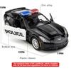 1/36 Scale Corvette Grand Sport C7 Police Car Model Diecast Toy Collection