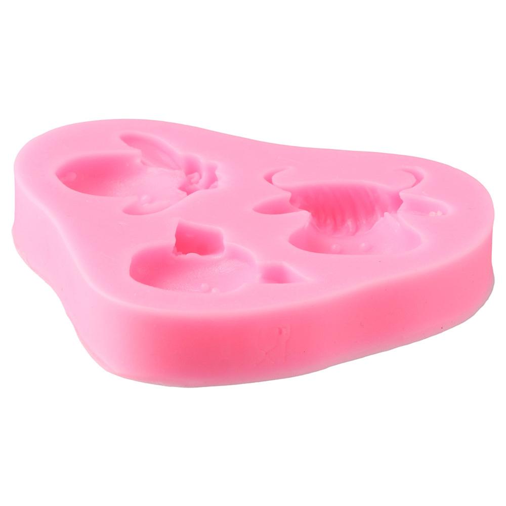 2pcs Cow Animals Head Fondant Molds Sheep Candle Mold Present Cake Making Mold  for Cookies