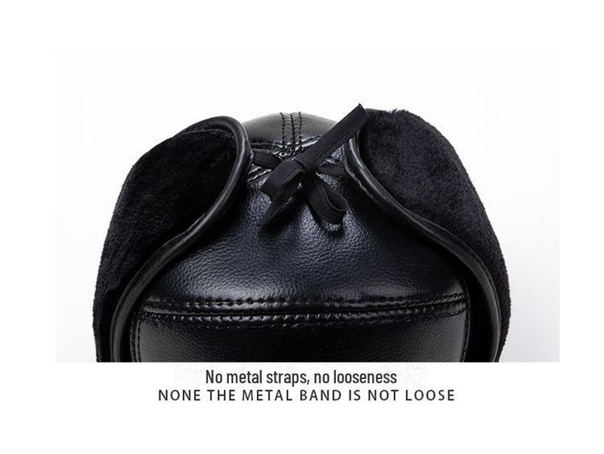 Men's Winter Velvet Hat with Ear Protection - Warm, Thick Leather Duckbill Cap