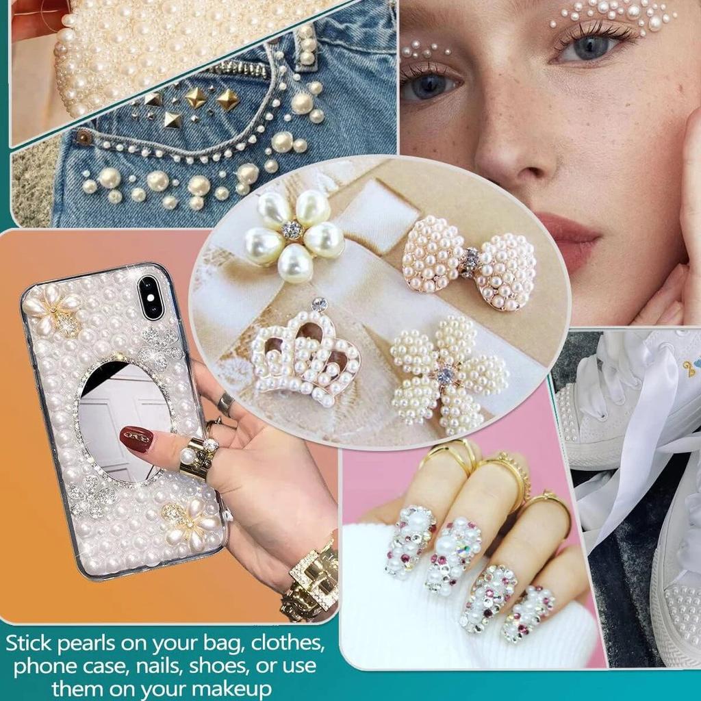 Zufällige Mischung, 3–10 mm, AB-Farbe, halbrund, ABS-Perlen, Imitationsperle, Flatback-Perlen für DIY-Nageldekoration, Schmuckherstellung